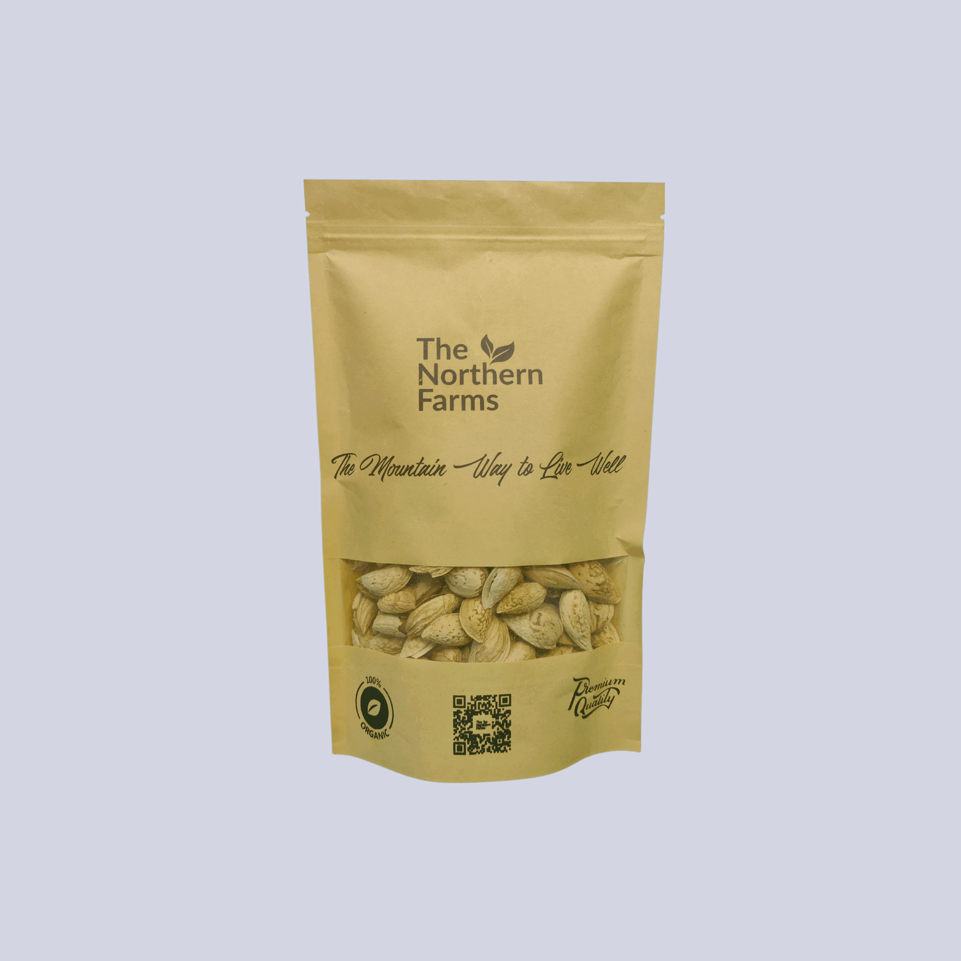 Fresh soft shell almonds in natural form