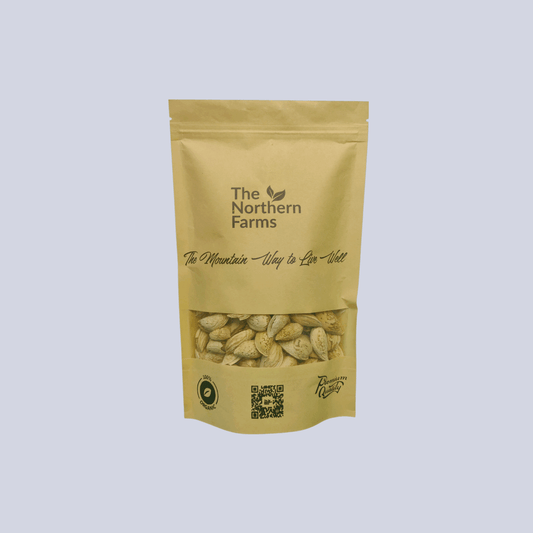 Fresh soft shell almonds in natural form
